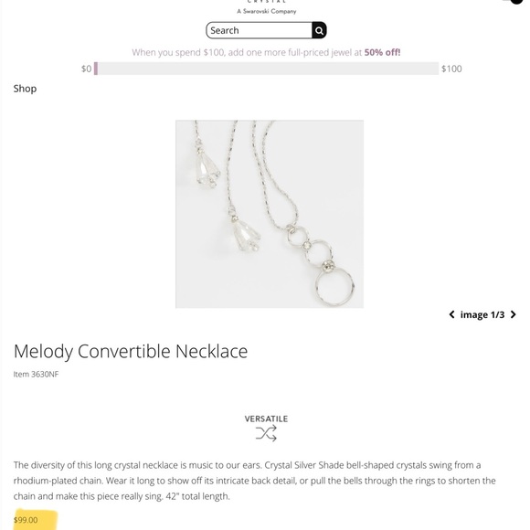 Touchstone crystal necklace, excellent condition. - Picture 2 of 7